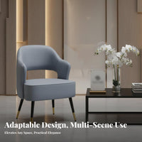 Soft Cushioning Upholstered Barrel Chair Curved Backrest Indoor Furniture Minimalist Design Lounge Seat Ergonomic Design for Interior Designers, Apartment Dwellers, Bedroom, Beauty Salon, Reception Area, Living Room