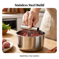 Smooth Metallic-Like Finish Stainless Steel Meatball Maker Easy Cleaning Hand Press Meatball Mold Wide Opening for Food Prep