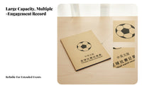 3-Part Copies Football Match Log Book Bilingual Soccer Scorebook Ruled Tables