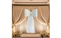 Mesh Bow with Drape White Tulle Bow Translucent for Brides, Wedding Planners, Window Display, Photography Backdrop