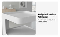 Sculptural Side Table Nordic design Nightstand Abstract Form for Bedroom, Adults