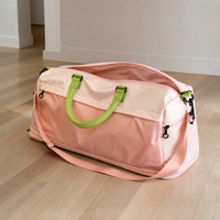 Foldable Wheeled Travel Duffel Bag with Detachable Spinner Wheels, Large Capacity Lightweight Luggage for Women