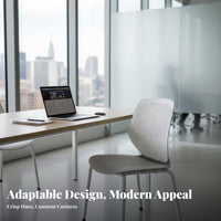 Molded Shell Chair with Metal Legs Stackable Armless Plong-lastingic Shell Chair