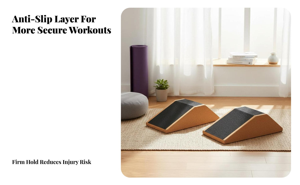 High-Density Cork Squat Ramp Wear-Resistant Cork Fitness Brick Long-Lasting for Weightlifters, Beginners, Gym, Physical Rehabilitation