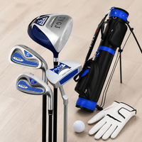 Golf Club Set, Half Set Golf Set for Beginner Golfers, 4 Piece Golf Set with Steel Shafts, Polished Silver Alloy Clubs