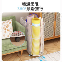 健身运动器材收纳架家用可移动瑜伽垫泡沫轴收纳筐夹缝哑铃放置架