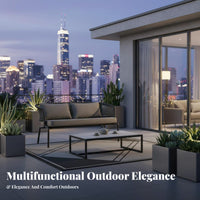 4 Pieces 4-Piece Woven Sofa Set Waterresistant Outdoor Furnishing weather-resistant Resistant for Families, Hosts, Sunroom