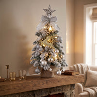 Mini Flocked White Christmas Tree with Snow Effect for Tabletop (45/60cm)