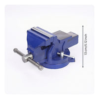 Bench Vise with Swivel Bench-Mounted Vise Manual Tool for Home Craftspeople