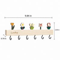 Solid Oak Key Rack, Handmade for Hallway & Entryway, Mini Key Holder with 3 Hooks for Wall Mounting