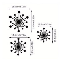 3 Pieces Sunburst Wall Decor Black Sunburst Sculpture Retro for Living Room
