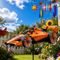 Motorcycle Wind Rotatable Rotating Motorcycle Statue 3D Design for Yard