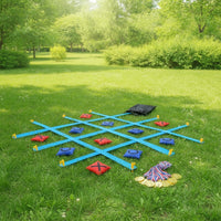 Portable Tic-Tac-Toe with Bean Bags Sturdy Outdoor Noughts and Crosses Toe Set Tear-Resistant Bean Bag Toss Set Washable for Backyard