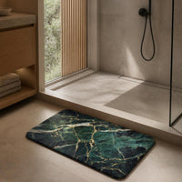 Diatomaceous Earth Bath Mat, Non-Slip Absorbent Quick Dry Bathroom Floor Mat with Marble Pattern