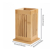 Wooden Chopstick Holder Space Saving Chopstick Storage Box Wood Grain Bamboo Cutlery Box for Restaurant