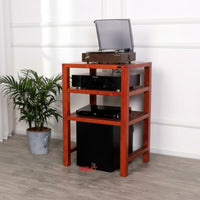 Wooden Audio Equipment Stand High Load Capacity Floor Standing Audio Shelf Ventilated Shelving High-Fidelity Equipment Shelf for Audiophiles