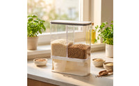 Space-Saving Dry Food Dispenser Clear Wall Mounted Dispenser Transparent Storage Container with Cup Airtight for Kitchen