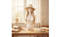 Dress Form with Head Freestanding Female Mannequin Torso Decorative Cloth Covered Mannequin for Boutique