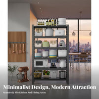 Mobile Storage Shelf Large Capacity Metal Kitchen Utility Cart Space-Saving Design Floor Standing Organizer Rack for Pantry, Washroom, Garage