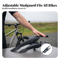 2 Pieces Mountain Bike Fenders Long-Lasting Adjustable Bike Mudguards Adjustable Cycle Fenders Lightweight Cycle Mudguard Set