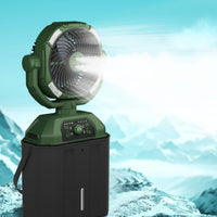 Outdoor Misting Fan with Water Reservoir 3 Lighting Modes for Patio, Campers