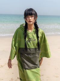 NuJune潜水浴巾沙滩换衣浴袍游泳速干毛巾衣男女同款冲浪斗篷防晒