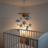 Felt Crib Mobile No Assembly Sun and Hot Air Balloon Mobile Gender-Neutral