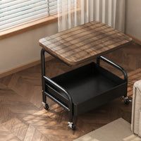 Storage Cart with Wood Top Foldable Cart with Table Top Compact for Living Room