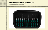 Terminal Pin Removal Tool Kit, 27-Piece Universal Automotive Wire Harness Connector Release, Non-Slip Handle, Sturdy Construction