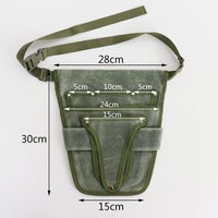 Cross-border Waxed Canvas Tool Waist Bag, Multi-functional for Carpenter, Electrician, Outdoor Gardening Work, Durable