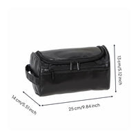 Hanging Toiletry Bag Portable Large Capacity Travel Toiletry Organizer Internal Mesh Pockets PU Synthetic Wash Bag for Journeyers, Men