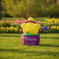 Inflatable Basket with Chicks LED Spring Easter Inflatable Decoration for Garden