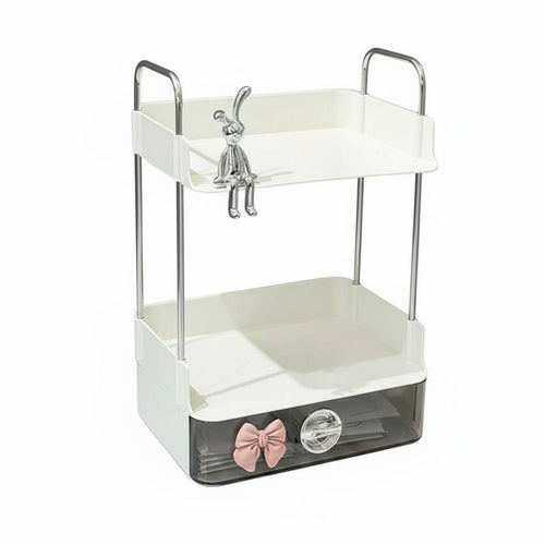 2-Tier Vanity Rack Stable Frame 2-Tier Countertop Organizer Sturdy Construction
