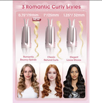 Automatic Curling Iron with Negative Ions, Large Curls, Wet/Dry Use, 15 Heat Settings, US Plug