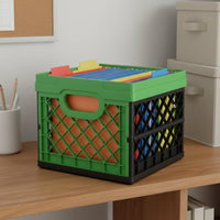 6 Gallon Stackable Storage Basket Multi-Purpose Green Storage Basket Easy to Use
