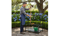 Metal Garden Tool Rack Rust Resistant Garden Storage Rack Heavy Duty Multi-Tier Tool Holder for Patio, Shed