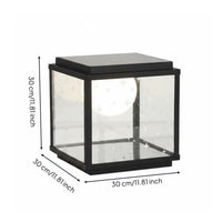Solar Column Lamp Easy to Install Solar Topper Lamp Weather Resistant Outdoor Column Light for Courtyard