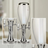 Countertop Two-spoutTap Beverage Dispenser Transparent Beverage Dispenser with Ice Column Stable Drink Dispenser with Tap Sturdy for Bartenders