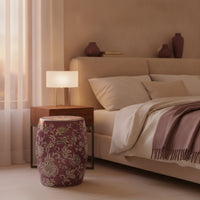 Drum Stool Embossed Ceramic Accent Table Versatile for Bedroom