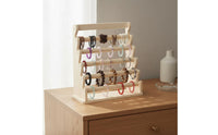 Wood Bracelet Organizer Large Capacity 5-Tier Jewelry Rack Easy Assembly Wooden Bracelet Stand for Spacious Wardrobe