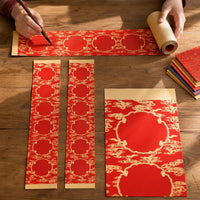 Lunar New Year Couplet Paper Set, Red Xuan Paper for Calligraphy, Blank Spring Festival Scrolls
