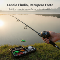 Lure Fishing Rod and Reel Combo Set - Spinning or Baitcasting Reel, Carbon Fiber Telescopic Rod for Freshwater Saltwater