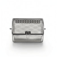 Cylindrical Rotisserie Basket Ventilated Roasting Basket with Latch Easy to Clean Mesh Cage Convenient for Oven