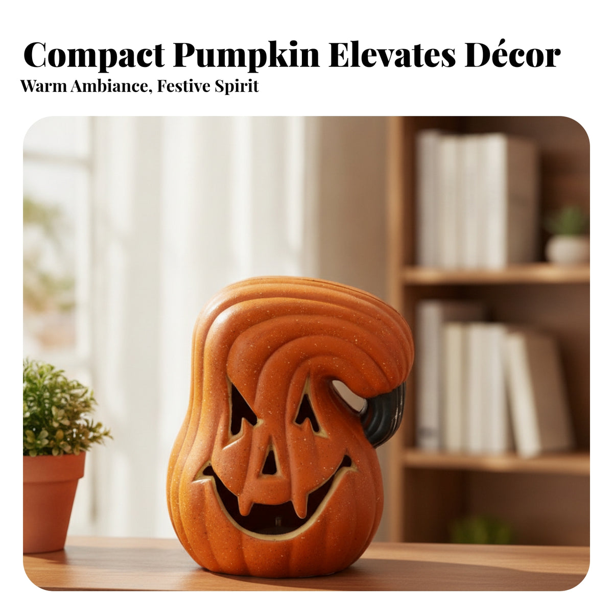 Spooky Pumpkin Ornament with Cutout Face Festive Jack-O'-Lantern Ornaments Lightweight Jack-O'-Lantern Reusable for Tabletop, Party