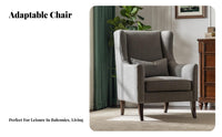 2 Pieces Upholstered Armchair with Footstool Matching Footrest Living Room Furniture Modern Elegant Design Textured Upholstery