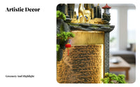 Soothing Sound Rockery Water Fountain Quiet Pump Rockery Waterfall Ornament Artisanal Design Feng Shui Water Feature Easy Installation for Office, Living Room, Entryway, Balcony
