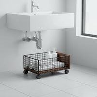 Bathroom Storage Cart Movable Under Sink Organizer Easy Reach