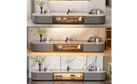 Minimalist Sleek-Profile Media Cabinet Modern TV Cabinet with Drawers Space-Saving Entertainment Center Versatile for Living Room