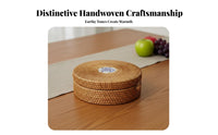 Rustic Design Rattan Storage Box Multi-Purpose Woven Fruit Storage Bowl Sturdy and Long-Lasting Natural Weave Decorative Box Large Capacity for Interior Decorators, Gift Givers, Living Room, Dining Table, Kitchen, Entryway