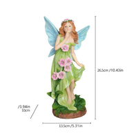 Solar Fairy Light Statue Resin Craft Outdoor Angel Lamp Figurine for Yard, Patio